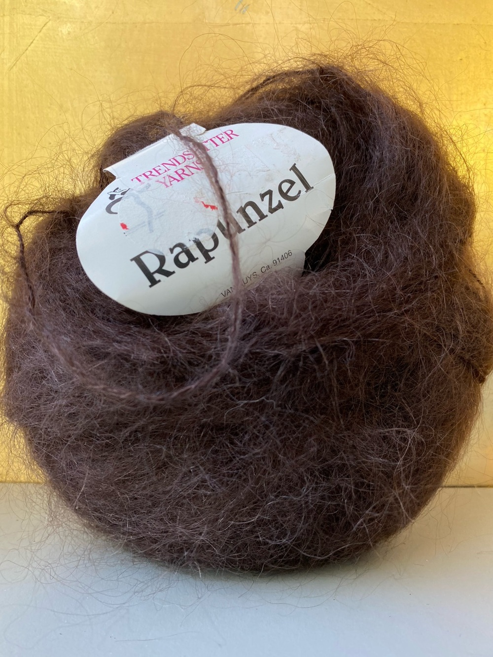 Mohair, Wool, Poly Blend Yarn by Trendsetter. Brown. 50g. Made in Italy